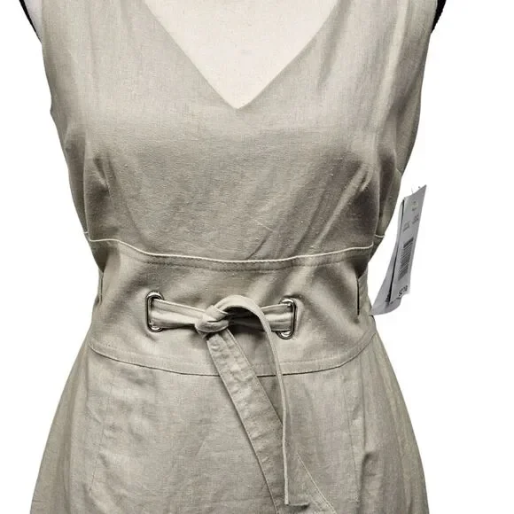 Vintage KS Coll Womens Linen Blend Dress Size 10 Old Money Classic Office - Picture 2 of 11